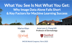 avisé labs CEO giving a talk at IMCAS World Congress in Paris together with Stanford Professor Anne L. Chang