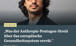 New Opinion Piece of our CEO in Tagesspiegel Background: What the Anthropic–Pentagon dispute reveals about European healthcare